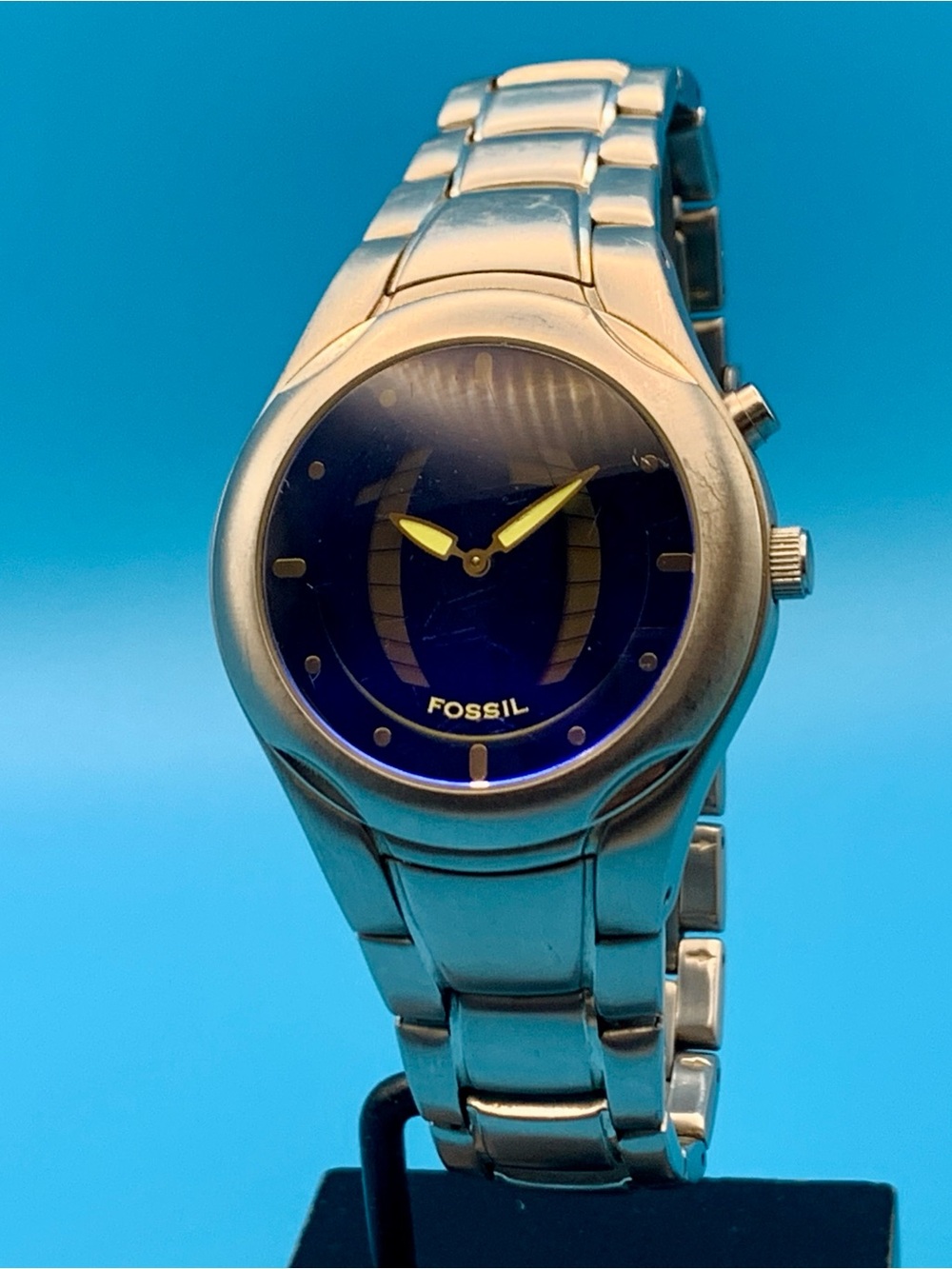 FOSSIL BIG TIC JR-8096 Men’s Vntg Ana-Dig Watch Scrolling Numbers Works New Batt